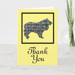 Collie Rough Dog Silhouette Thank You Greeting Card
