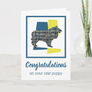 Collie Rough New Puppy Congratulations Greeting Ca Card