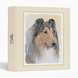 Collie (Rough) Painting - Cute Original Dog Art Binder