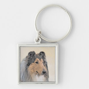 Collie (Rough) Painting - Cute Original Dog Art Keychain