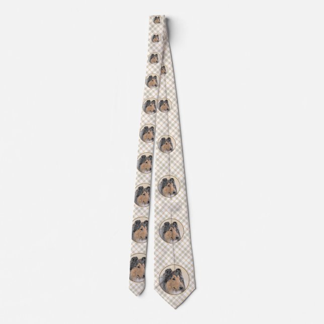 Collie (Rough) Painting - Cute Original Dog Art Tie (Back)