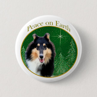 Collie (rough) Peace 2 Inch Round Button