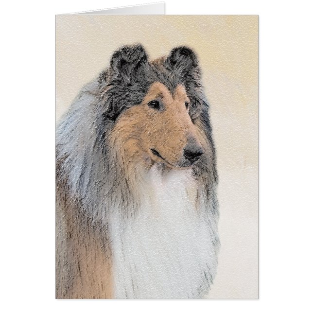 Collie (Rough) Peinture - Cute Original Chien Art (Devant)