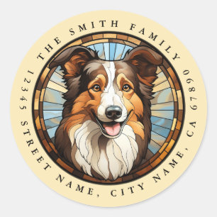 Collie Round Stickers