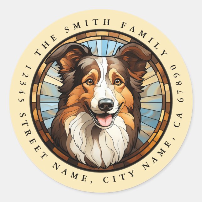 Collie Round Stickers (Front)