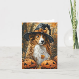 Collie/Sheltie Halloween Holiday Card