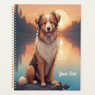 Collie Shepherd au bord du lac