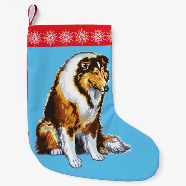 collie small christmas stocking (Front)