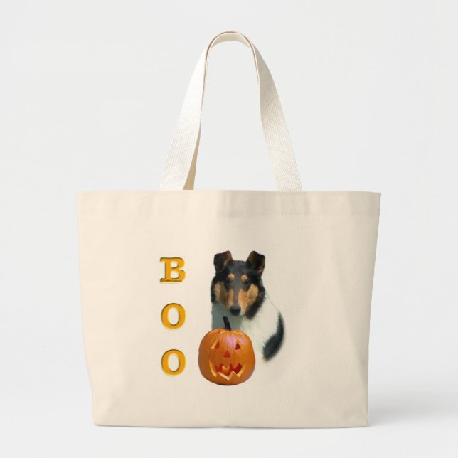 Collie (smooth) Boo Large Tote Bag (Front)