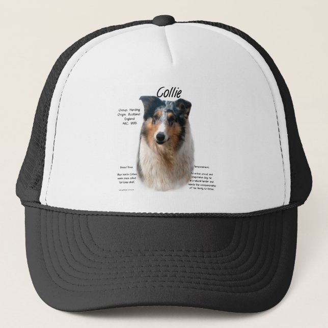 Collie (smooth merle) History Design Trucker Hat (Front)