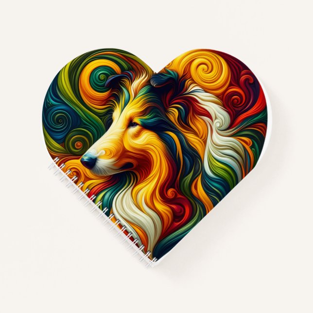 Collie Swirl Spiral Notebook (Front)
