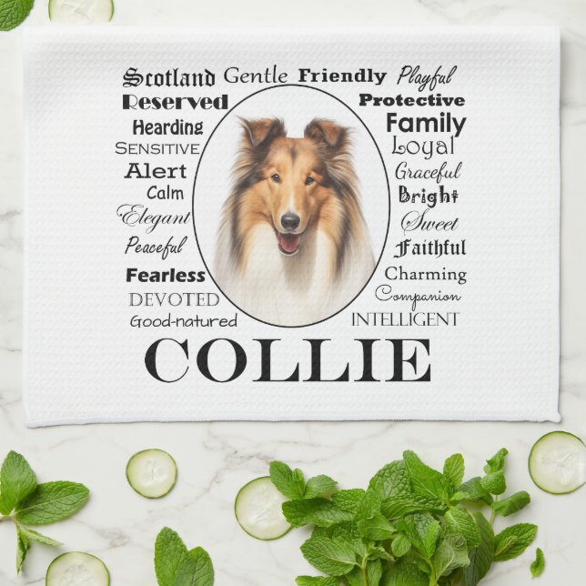 Collie Traits Kitchen Towel (Folded)