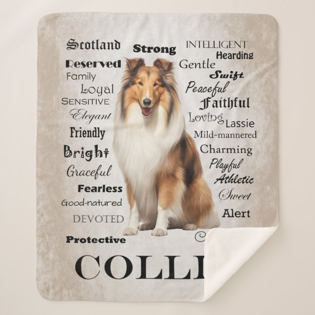 Collie Traits Sherpa Blanket (Front)