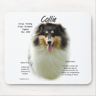 Collie (tri rough) History Design Mouse Pad