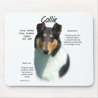 Collie (tri smooth) History Design Mouse Pad