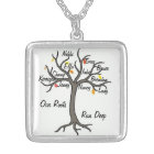 Collier Arbre Familial Personnalisé Jusqu'À 10 Mem