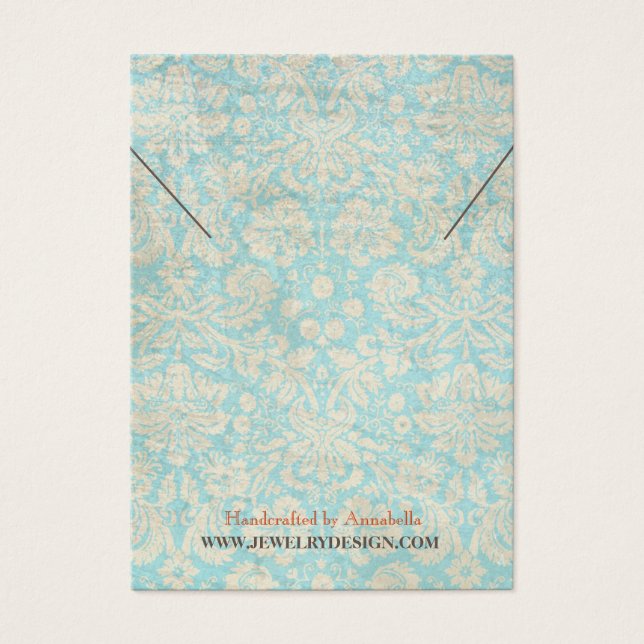 Collier Bijoux Carte d'affichage ・ Damas Turquoise (Devant)