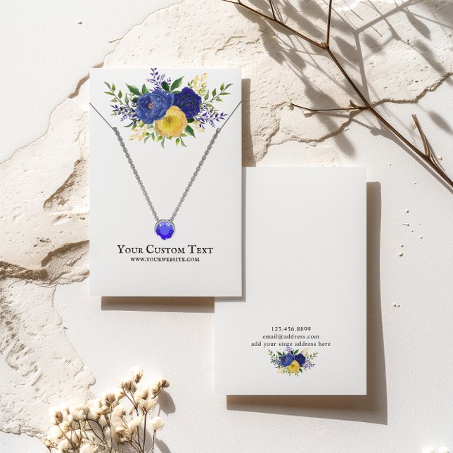 Collier Bijoux Display Card ・ Aquarelle Florale (Créateur téléchargé)