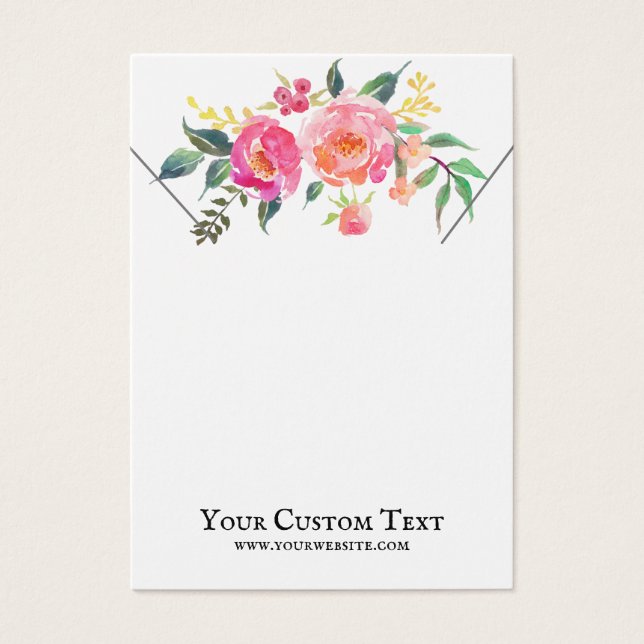 Collier Bijoux Display Card ・ Aquarelle Florale (Devant)