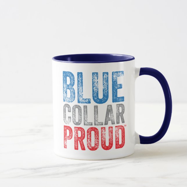 Collier bleu 11oz fier. Tasse de café en céramique (Droite)