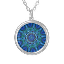 Collier bleu vert Mandala