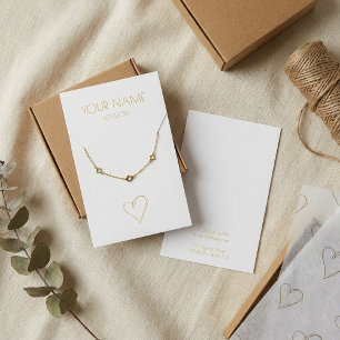 Collier coeur or ou carte d'affichage bracelet