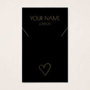 Collier coeur or ou carte d'affichage bracelet