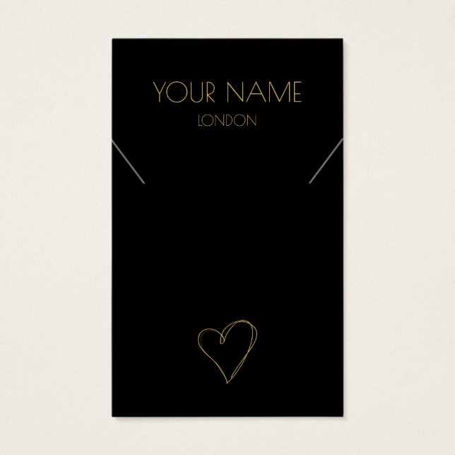 Collier coeur or ou carte d'affichage bracelet (Devant)