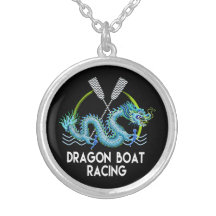 Collier d'argent plaqué Blue Dragon Boat Racing