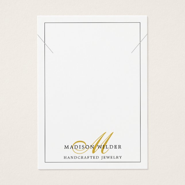 Collier de bijoux Monogramme en or blanc moderne (Devant)