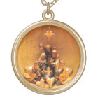 Collier de scène de nativité d'or
