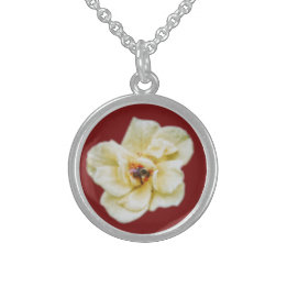 Collier En Argent Rose et abeille