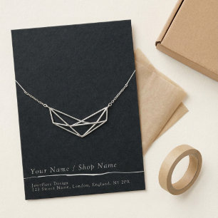 Collier gris foncé minimal/carte d'affichage brace