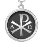 Labarum chrétien d'icône avec alpha et Omega