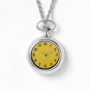Collier Pendentif Montre Cadran Citron