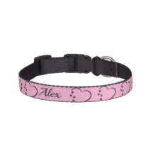 Collier pour chien unique rose et blanc