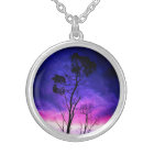 Collier sterling rond de plat argenté d'Instamaker