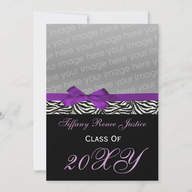 collier violet Graduation photo Invitation (Devant)