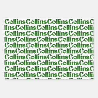 Collins Clan Family Tree History Surname Plus Wrapping Paper Sheet