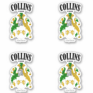 Collins Crest Irish Translation & Meaning (x4)