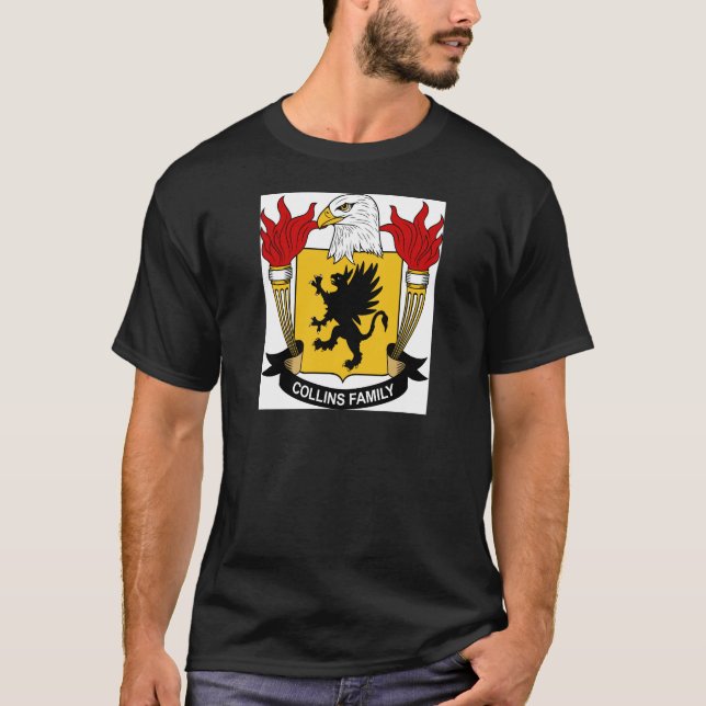 Collins Family Coat of Arms T-Shirt (Front)