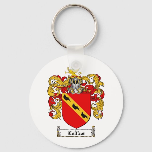 COLLINS FAMILY CREST -  COLLINS COAT OF ARMS KEYCHAIN (Front)