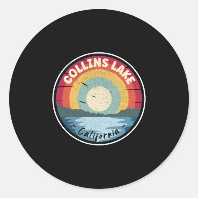 Collins Lake California Colourful Scene Classic Round Sticker (Front)