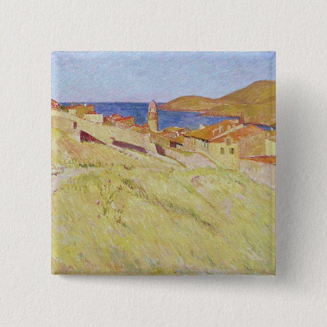 Collioure Landscape 2 Inch Square Button (Front)