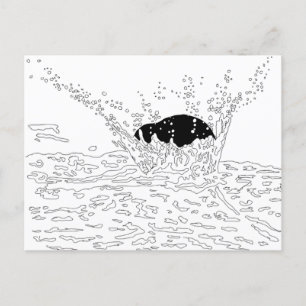 Collision, Splash Illustration Postcard