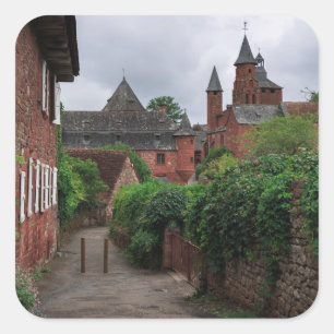 Collonges-la-Rouge, autocollant carré du village r