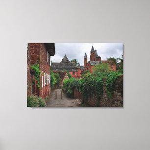 Collonges-la-Rouge, gravure en toile rouge du vill