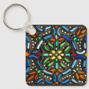 Collorful Ottoman pattern Keychain