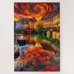 Colmar Embers: Gallery Edition Solar Vortex Jigsaw Puzzle<br><div class="desc">Step into the glowing twilight of France with Colmar Embers. This Gallery Edition puzzle features a mesmerizing "Solar Vortex" swirling above the historic timber-framed houses and tranquil canals of Colmar. With 1, 014 pieces of vibrant "Digital Modern Impressionism, " this piece is designed to be a meditative escape for the...</div>