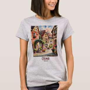 Colmar France Alsace Village Art Watercolor Travel T-Shirt